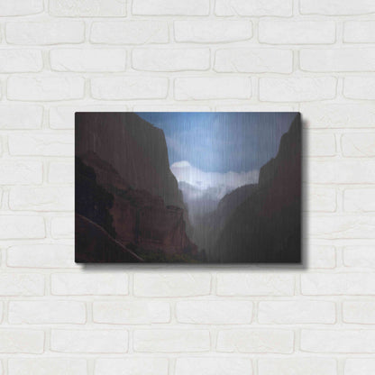 Luxe Metal Art 'Mistery Canyon I' by Sebastien Lory, Metal Wall Art,24x16