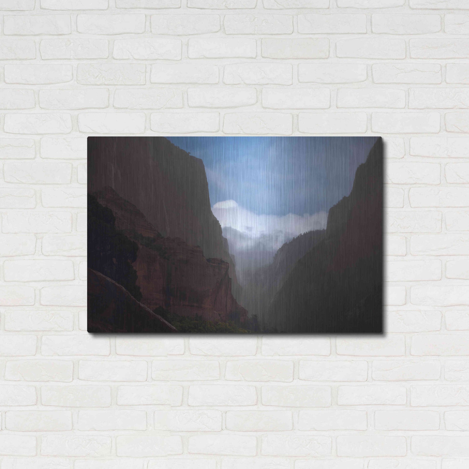 Luxe Metal Art 'Mistery Canyon I' by Sebastien Lory, Metal Wall Art,36x24