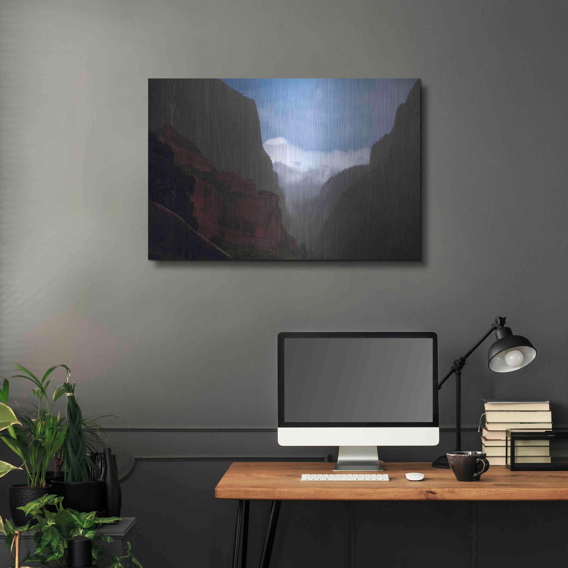 Luxe Metal Art 'Mistery Canyon I' by Sebastien Lory, Metal Wall Art,36x24