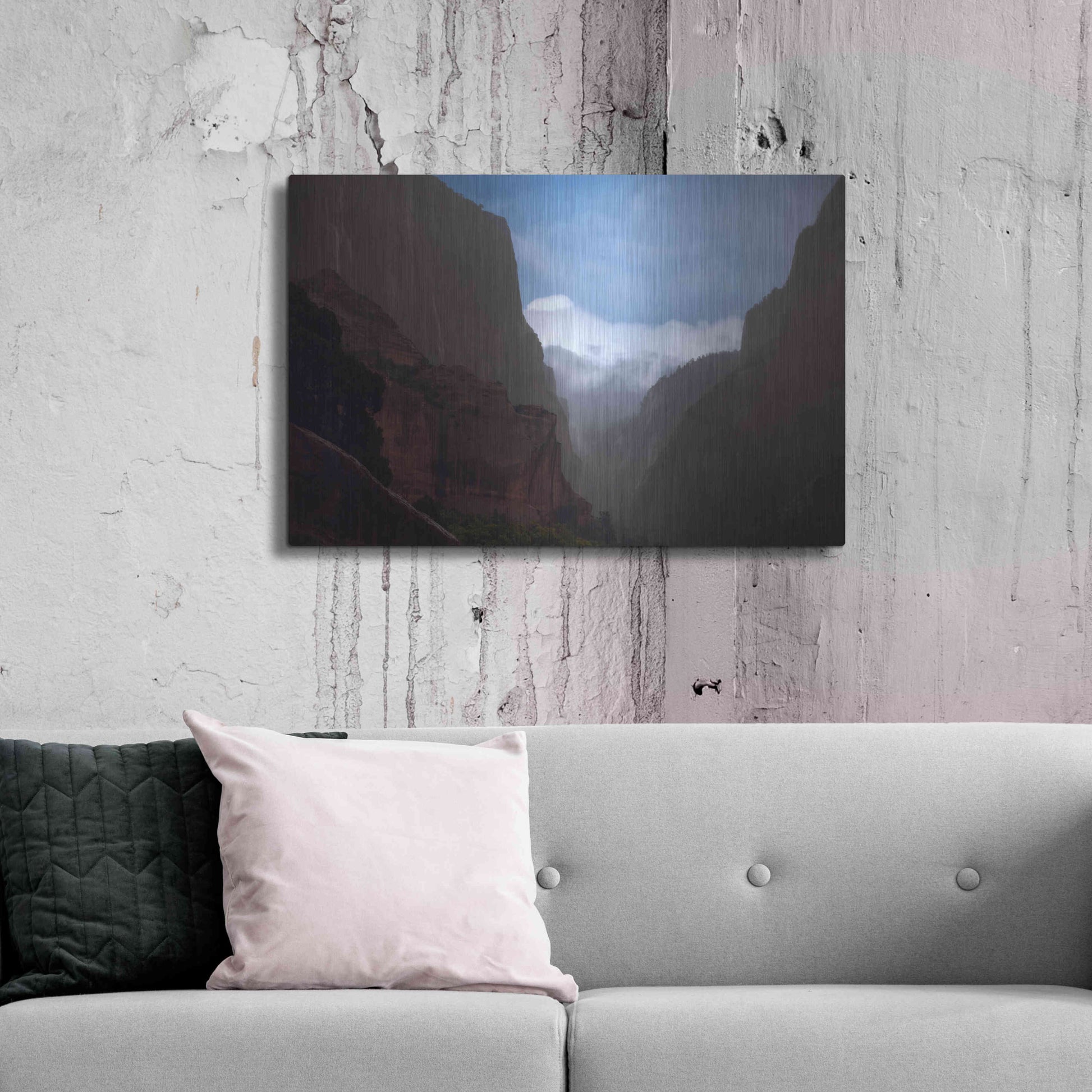 Luxe Metal Art 'Mistery Canyon I' by Sebastien Lory, Metal Wall Art,36x24