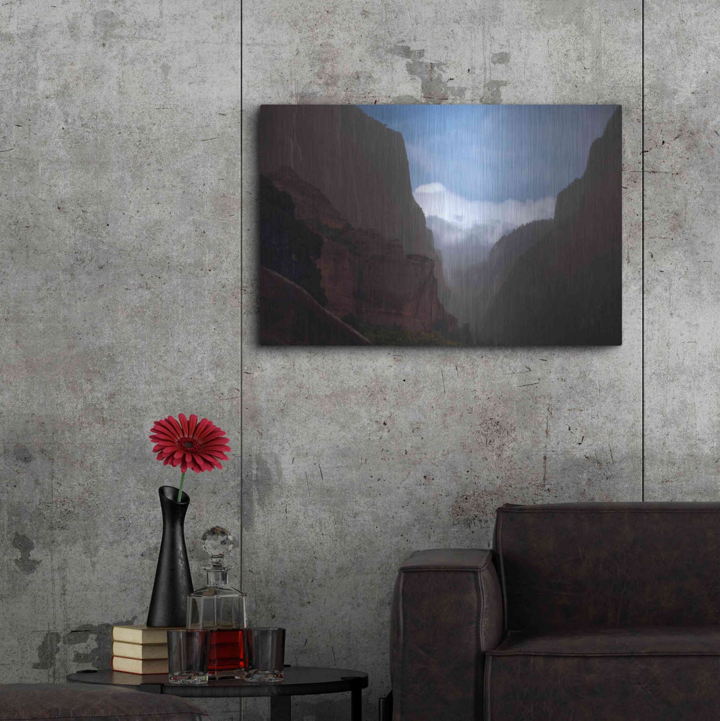 Luxe Metal Art 'Mistery Canyon I' by Sebastien Lory, Metal Wall Art,36x24