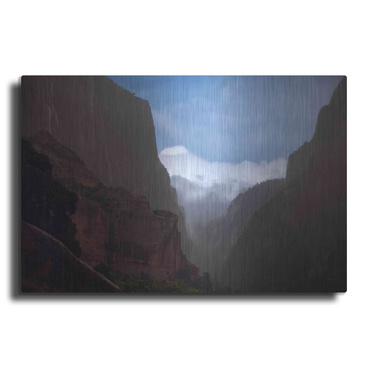 Luxe Metal Art 'Mistery Canyon I' by Sebastien Lory, Metal Wall Art