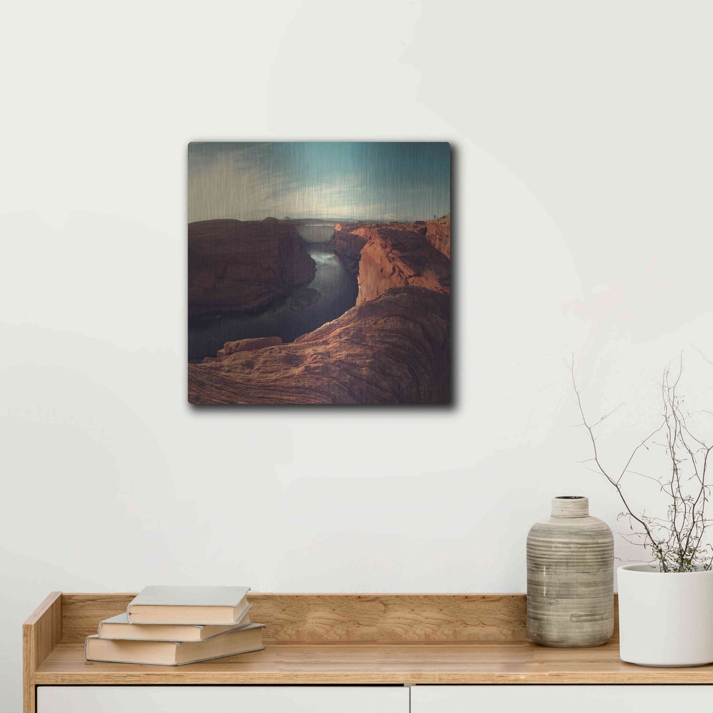 Luxe Metal Art 'Mistery Canyon II' by Sebastien Lory, Metal Wall Art,12x12