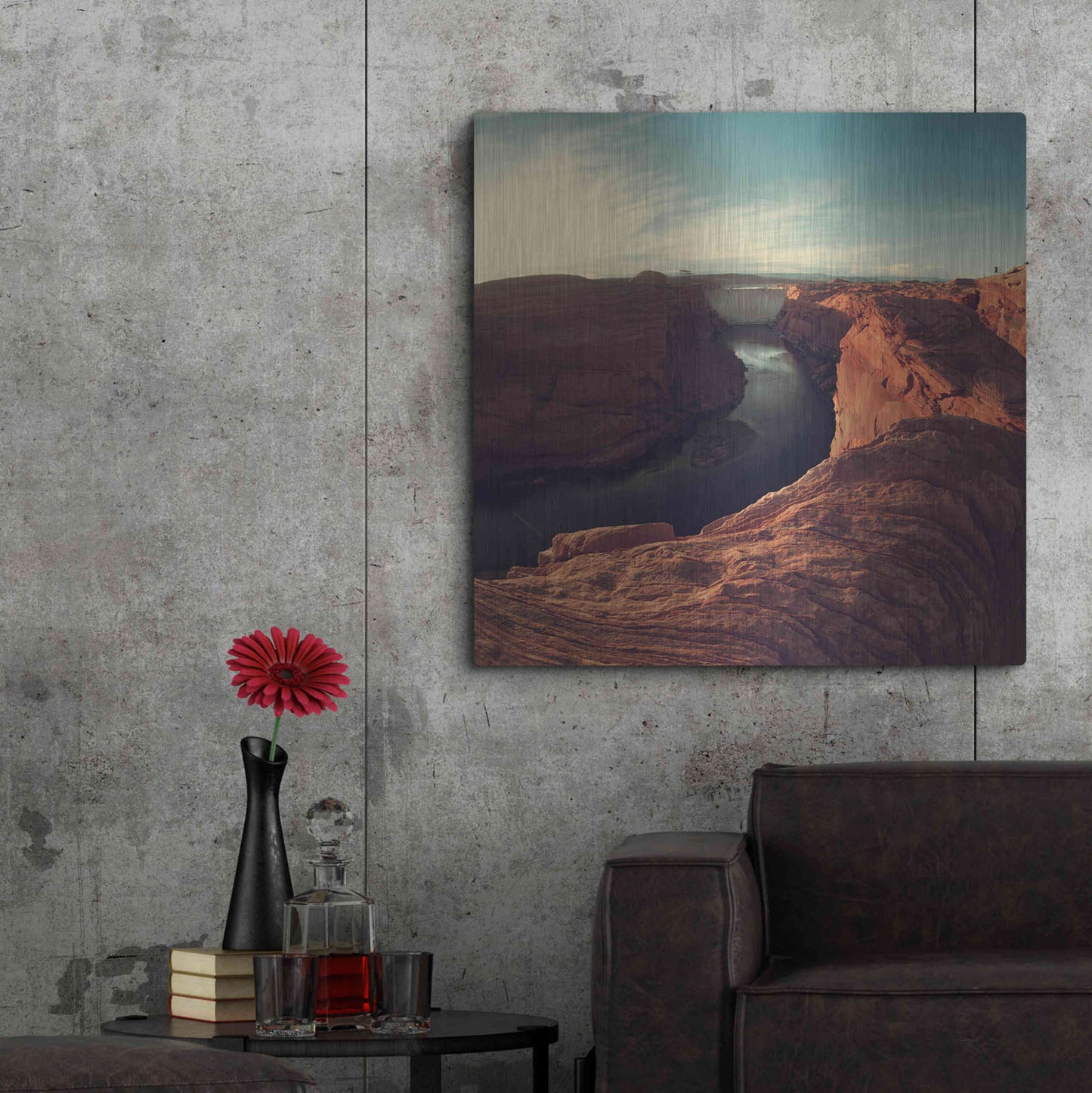 Luxe Metal Art 'Mistery Canyon II' by Sebastien Lory, Metal Wall Art,36x36