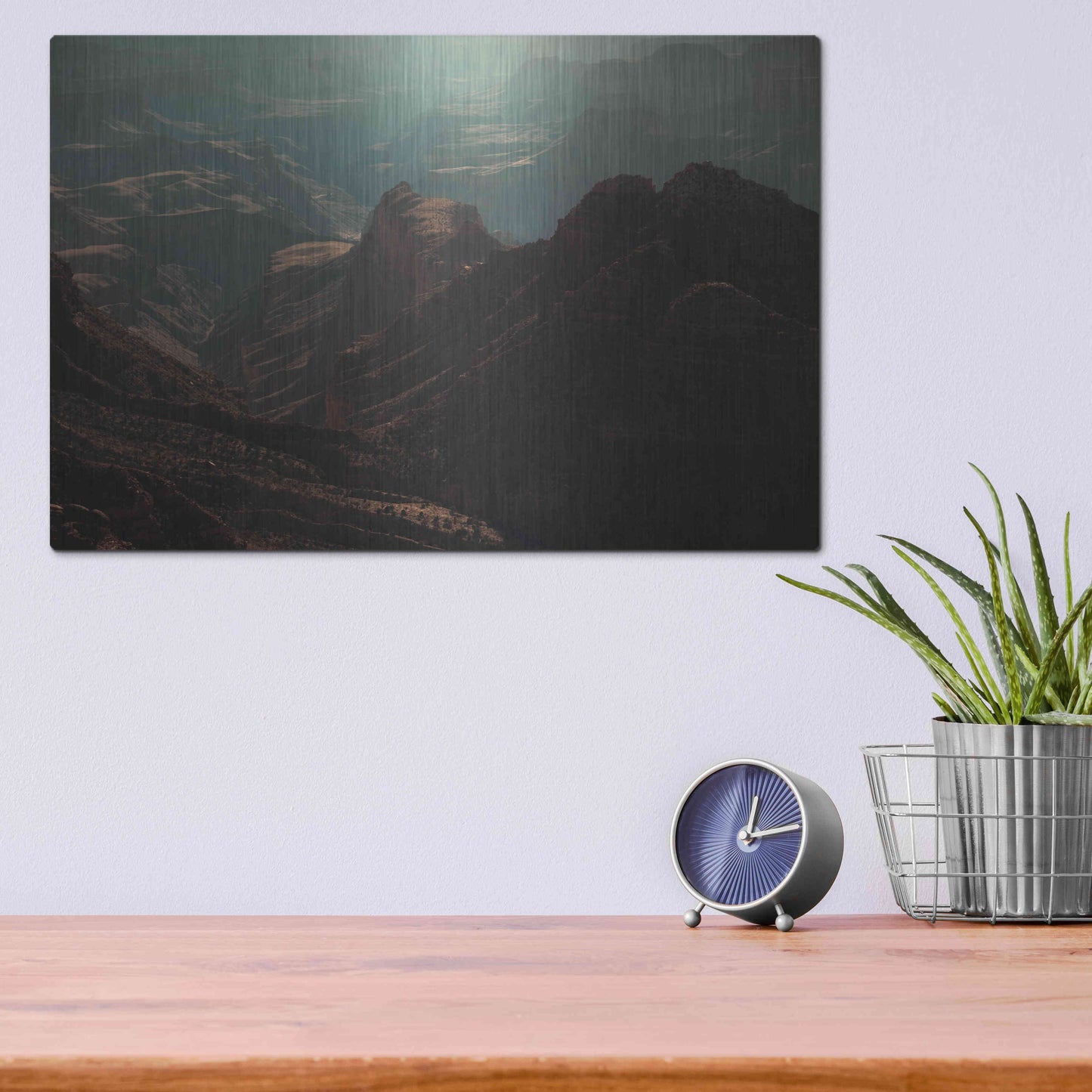Luxe Metal Art 'Mountains' by Sebastien Lory, Metal Wall Art,16x12