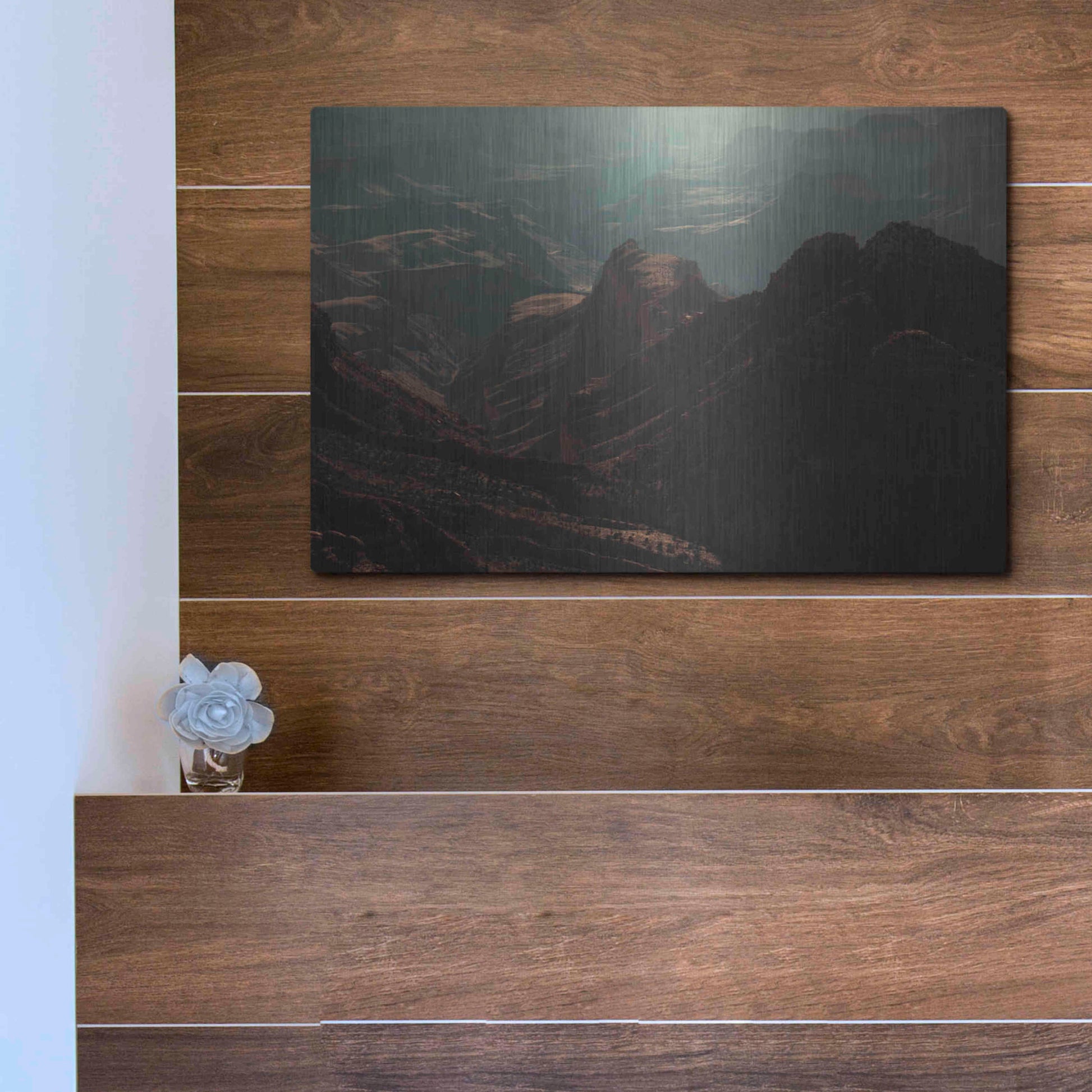 Luxe Metal Art 'Mountains' by Sebastien Lory, Metal Wall Art,16x12