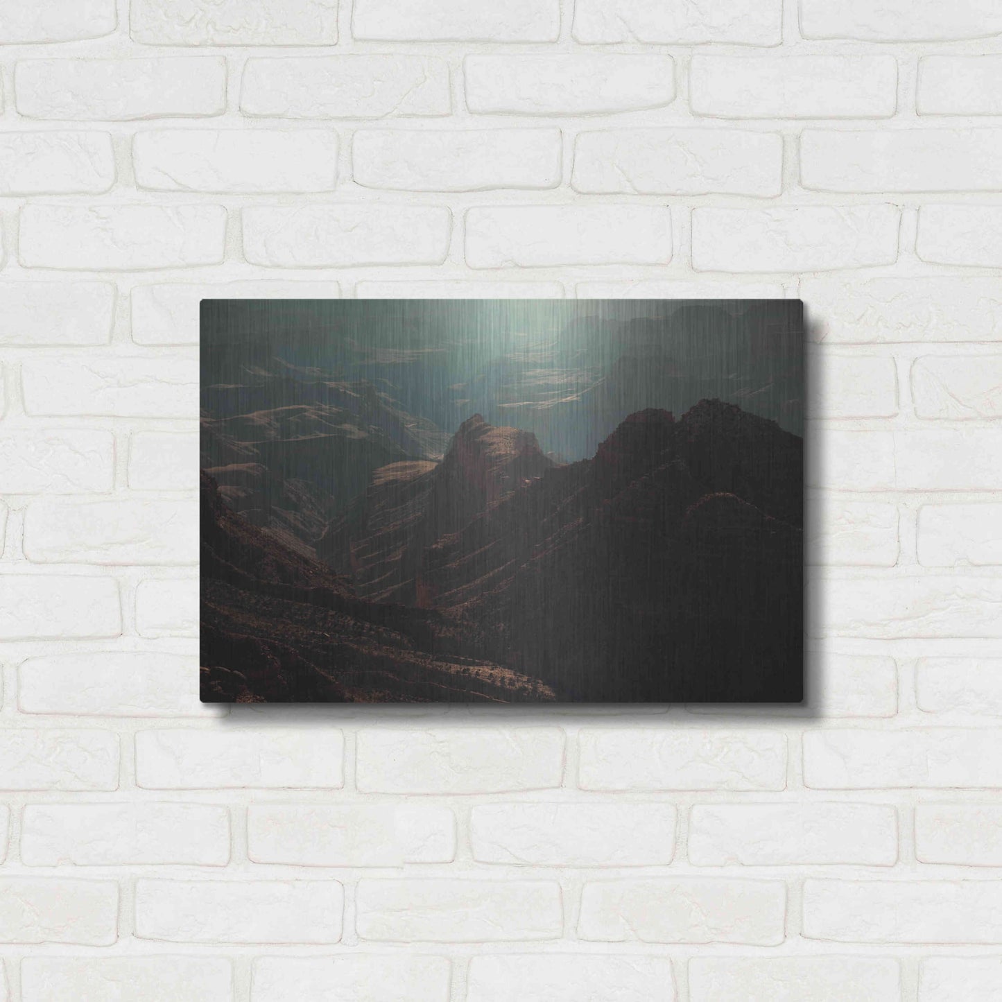Luxe Metal Art 'Mountains' by Sebastien Lory, Metal Wall Art,24x16