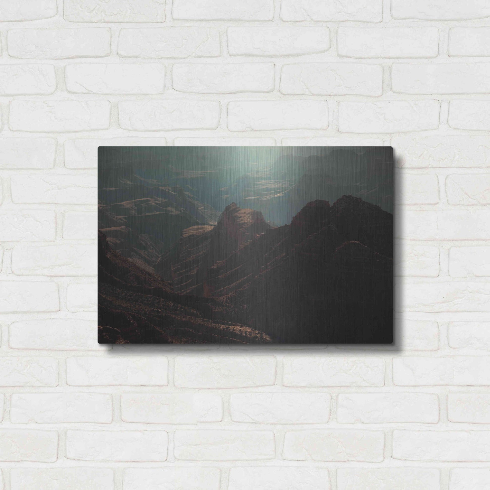 Luxe Metal Art 'Mountains' by Sebastien Lory, Metal Wall Art,24x16