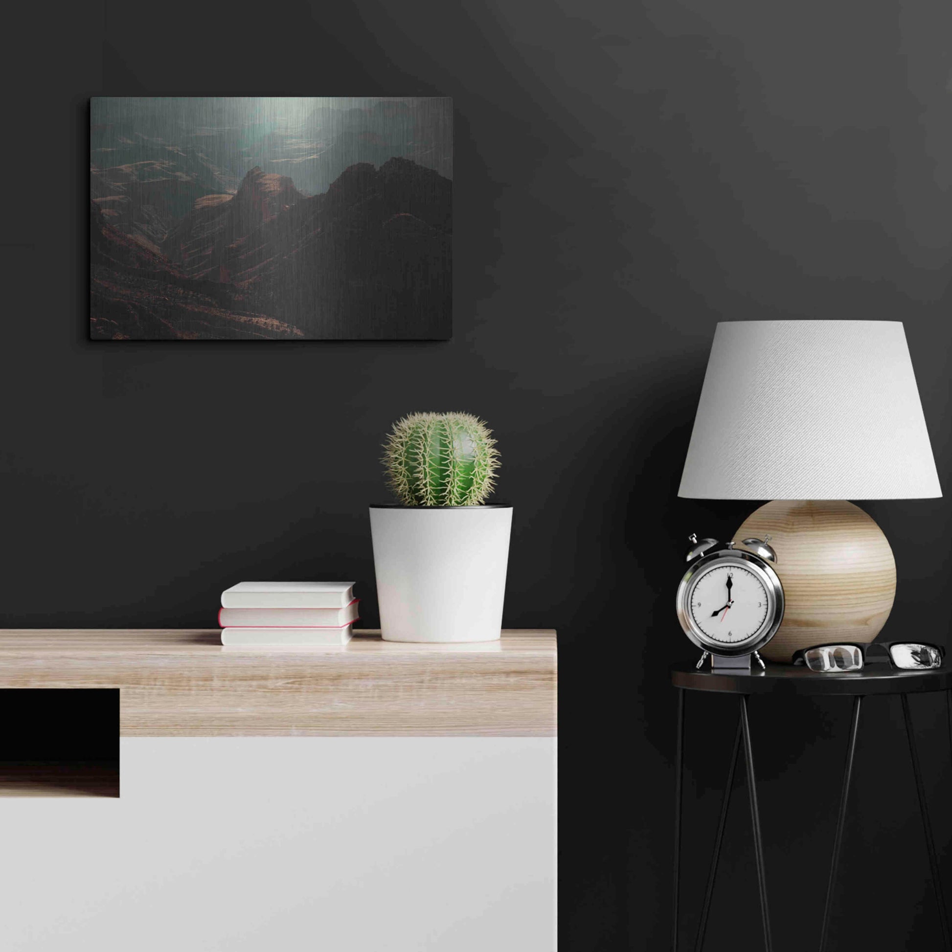 Luxe Metal Art 'Mountains' by Sebastien Lory, Metal Wall Art,24x16