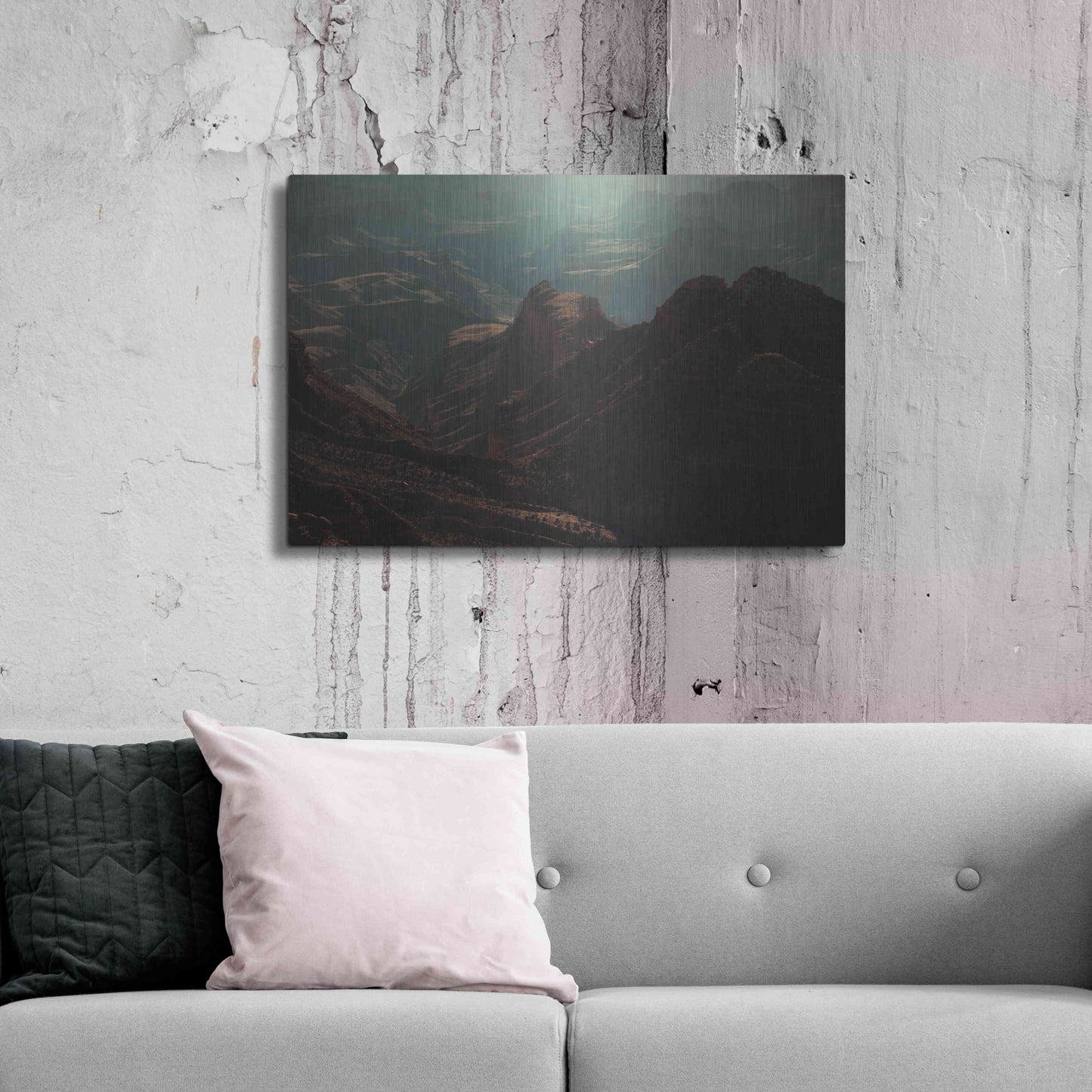 Luxe Metal Art 'Mountains' by Sebastien Lory, Metal Wall Art,36x24