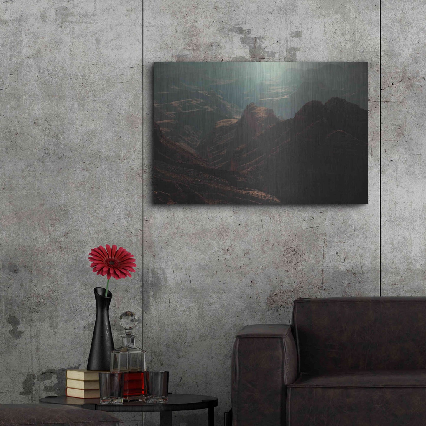 Luxe Metal Art 'Mountains' by Sebastien Lory, Metal Wall Art,36x24