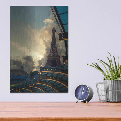 Luxe Metal Art 'Eiffel Vegas' by Sebastien Lory, Metal Wall Art,12x16