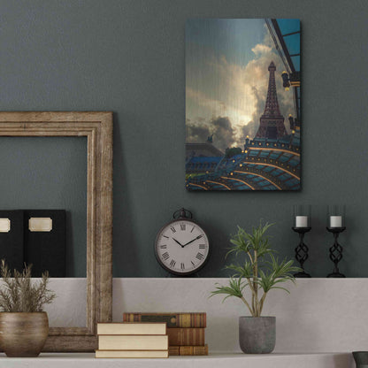 Luxe Metal Art 'Eiffel Vegas' by Sebastien Lory, Metal Wall Art,12x16