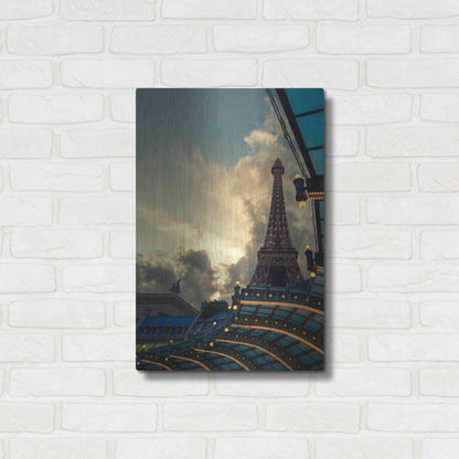 Luxe Metal Art 'Eiffel Vegas' by Sebastien Lory, Metal Wall Art,16x24