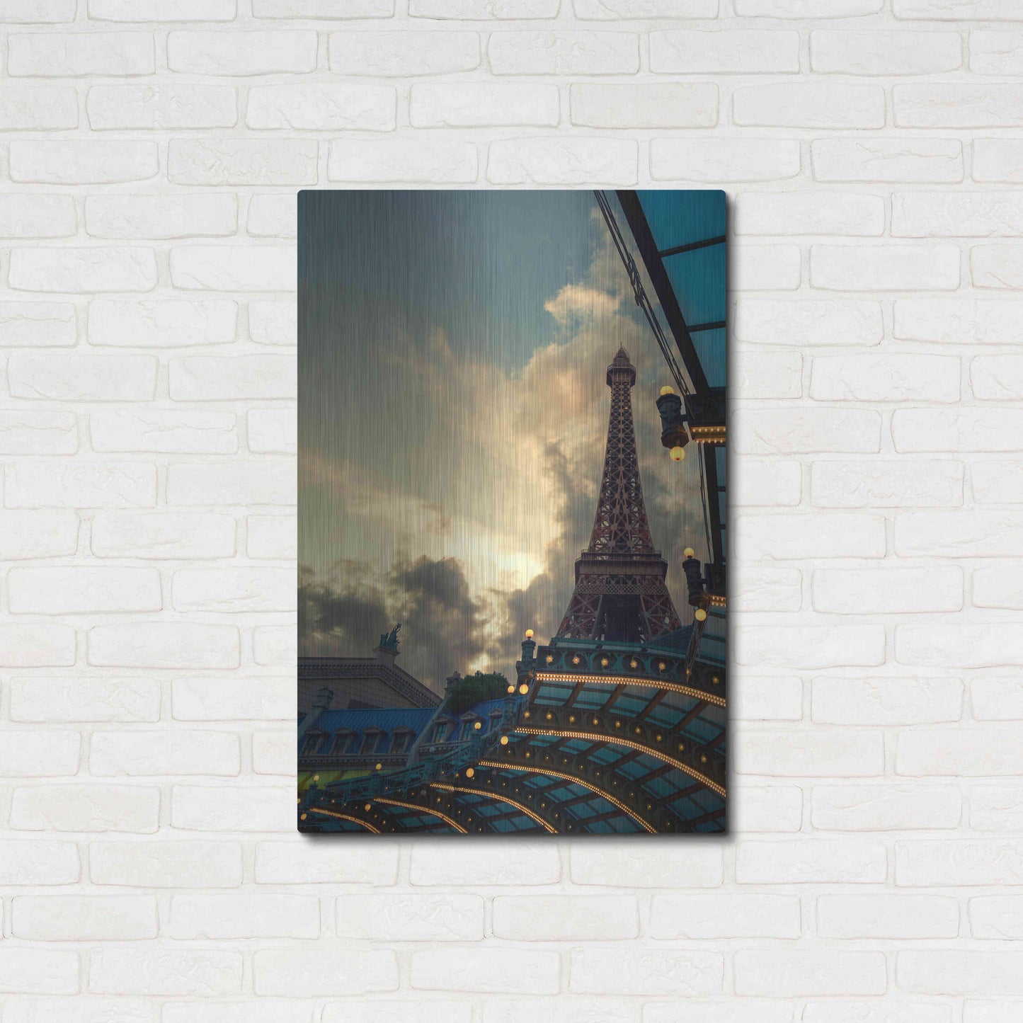 Luxe Metal Art 'Eiffel Vegas' by Sebastien Lory, Metal Wall Art,24x36