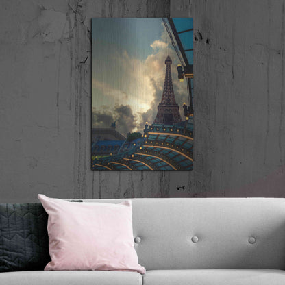 Luxe Metal Art 'Eiffel Vegas' by Sebastien Lory, Metal Wall Art,24x36