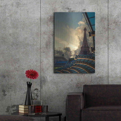 Luxe Metal Art 'Eiffel Vegas' by Sebastien Lory, Metal Wall Art,24x36