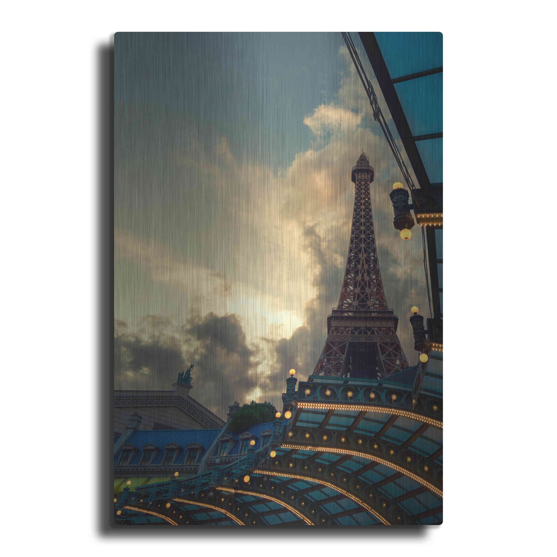 Luxe Metal Art 'Eiffel Vegas' by Sebastien Lory, Metal Wall Art