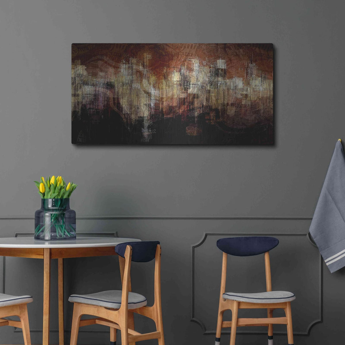 'City on the Edge' by David Manlove – Metal Wall Art, 48x24 room view