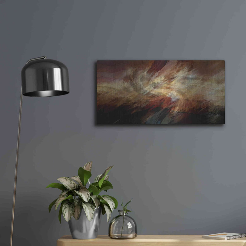 'Crimson Fire VI' by David Manlove – Metal Wall Art, 24x12 room view
