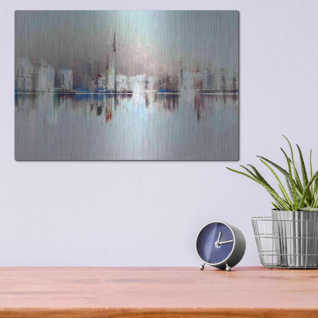 'City of Pastels' by David Manlove – Metal Wall Art, 16x12 room view