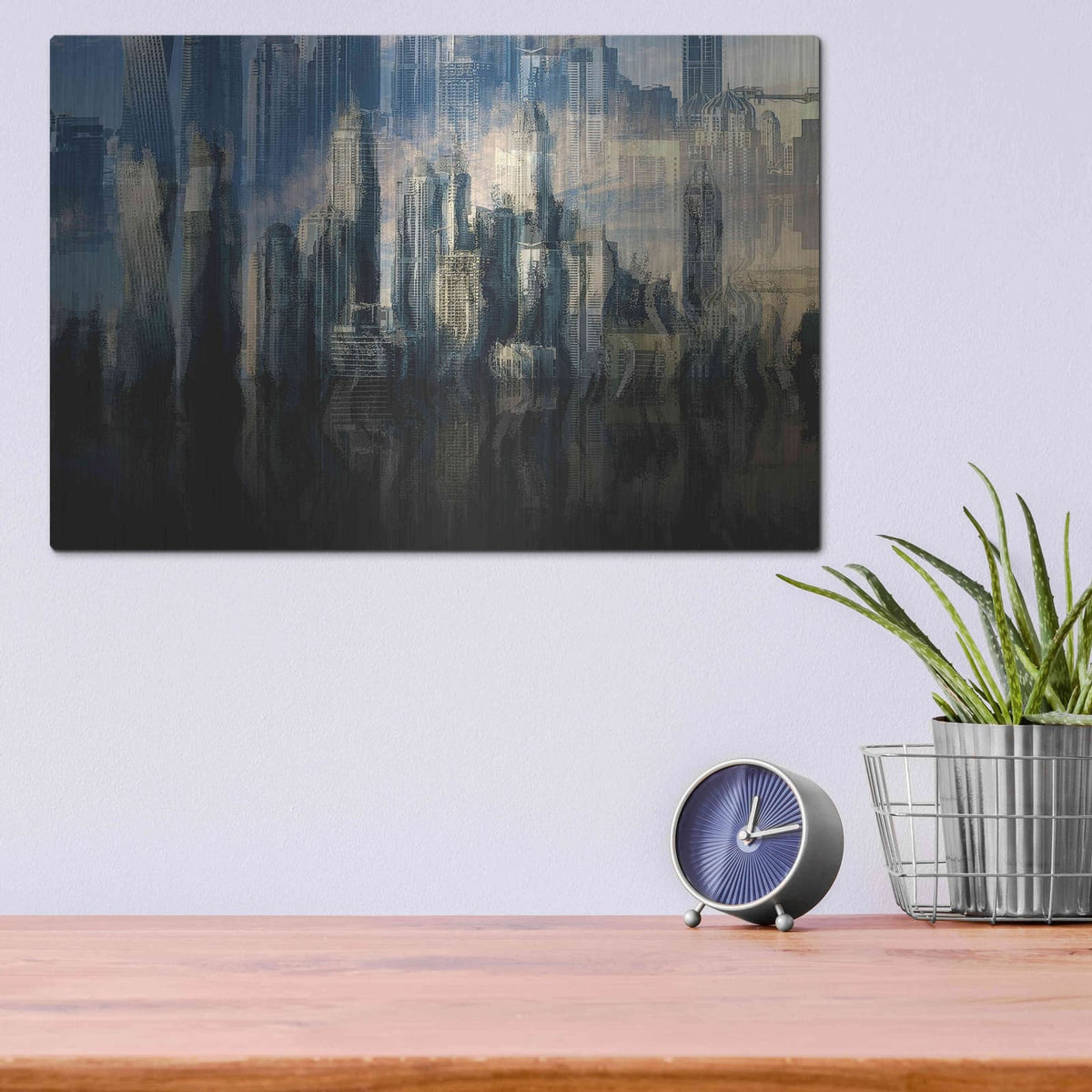 'City in the Sky' by David Manlove – Metal Wall Art, 16x12 room view