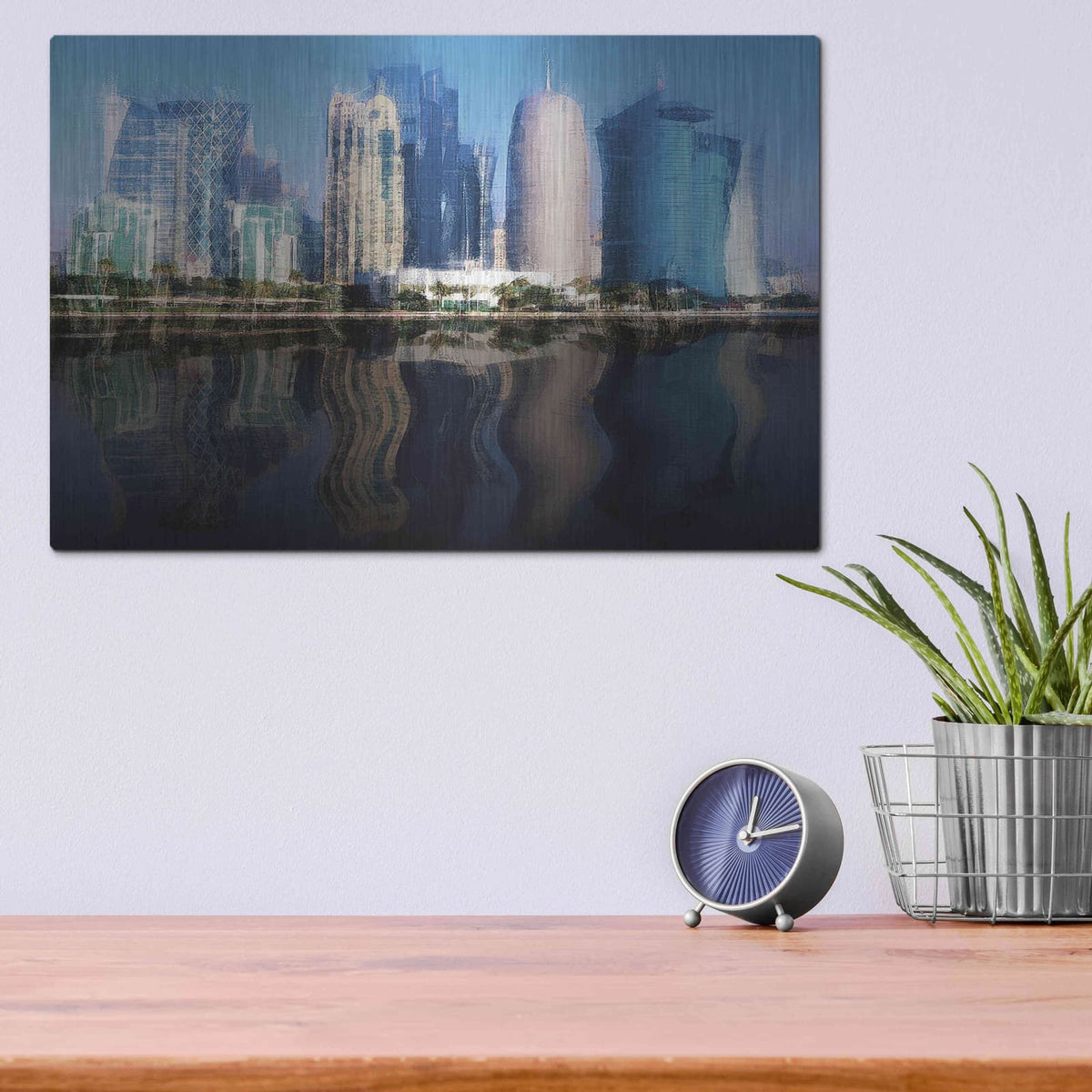 'City of the Future' by David Manlove – Metal Wall Art, 16x12 room view