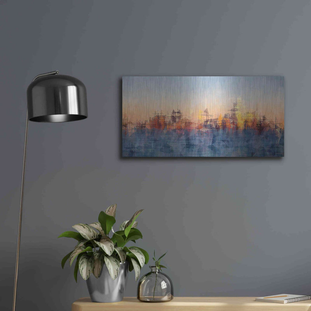'Metro Morning 2' by David Manlove – Metal Wall Art, 24x12 room view
