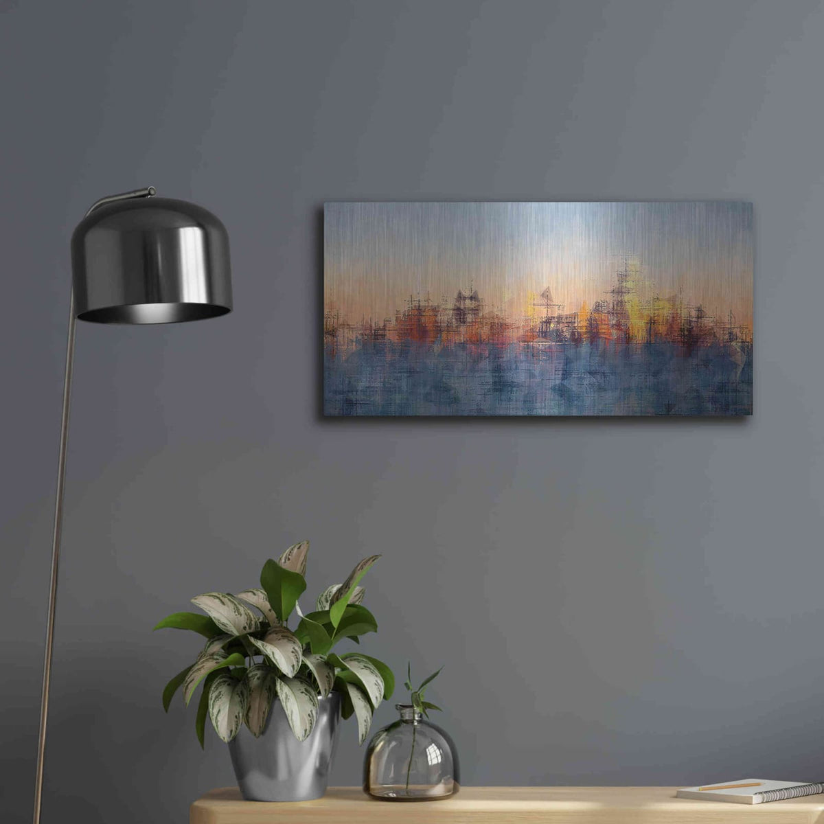 'Metro Morning 2' by David Manlove – Metal Wall Art, 24x12 room view