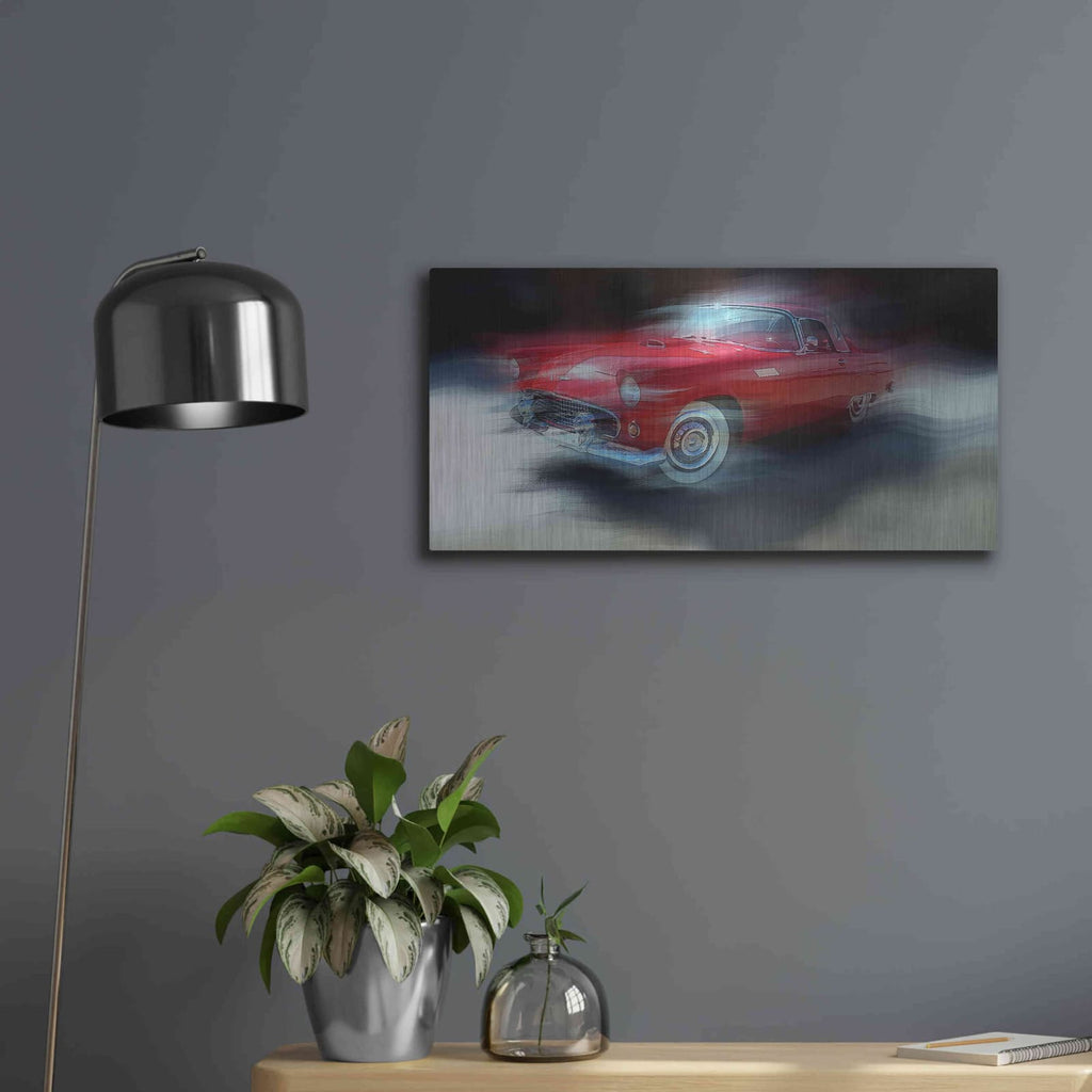 'Red Thunderbird' by David Manlove – Metal Wall Art, 24x12 room view