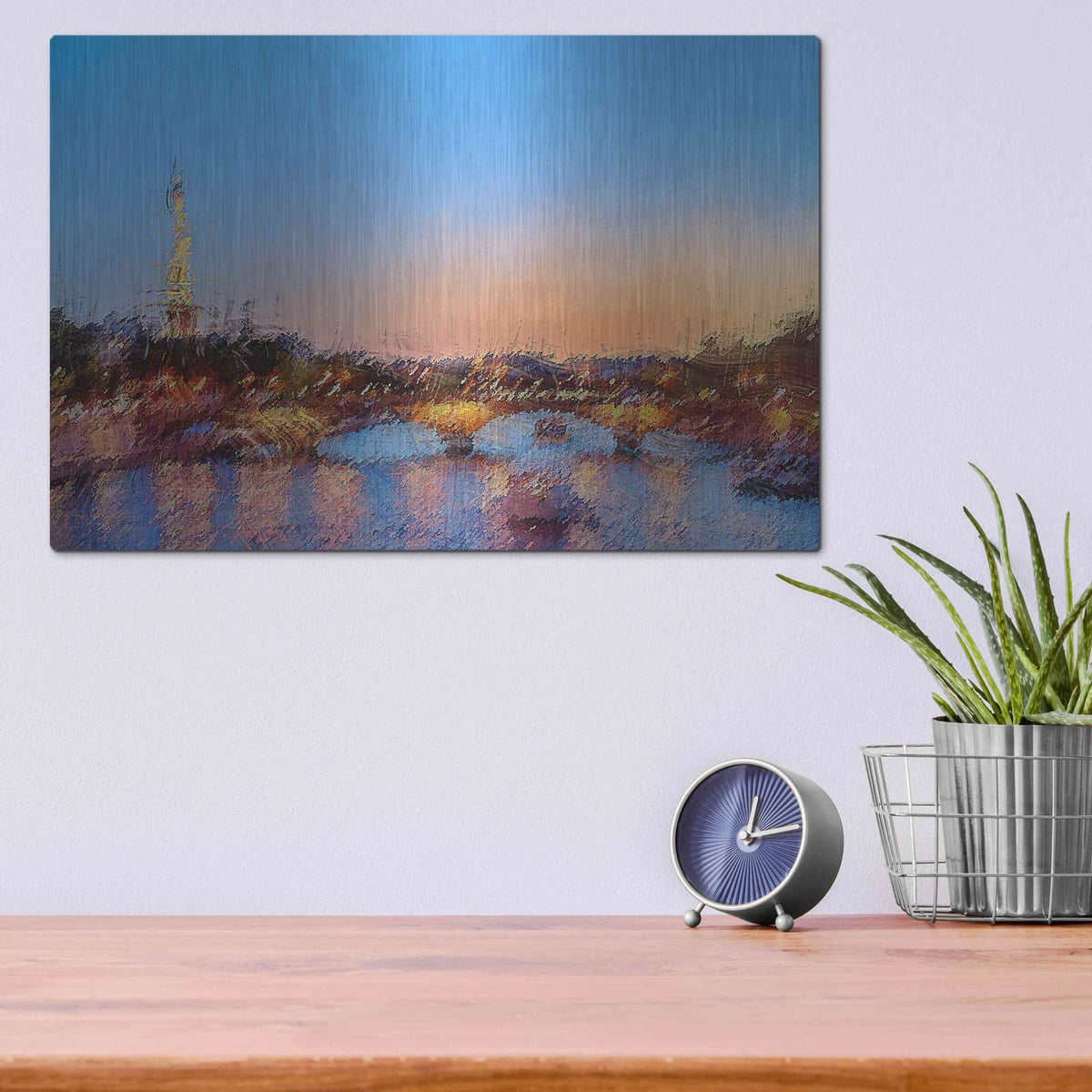 'Seine Eiffle Paris A' by David Manlove – Metal Wall Art, 16x12 room view