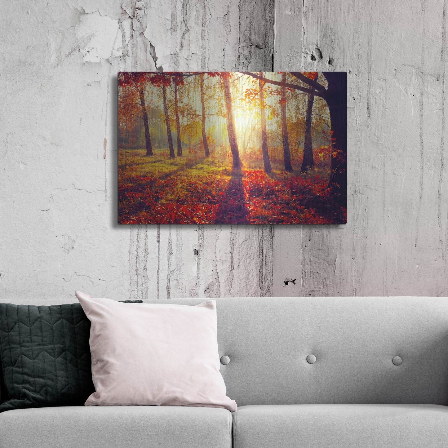 Luxe Metal Art 'Golden Afternoon' Metal Wall Art,36x24