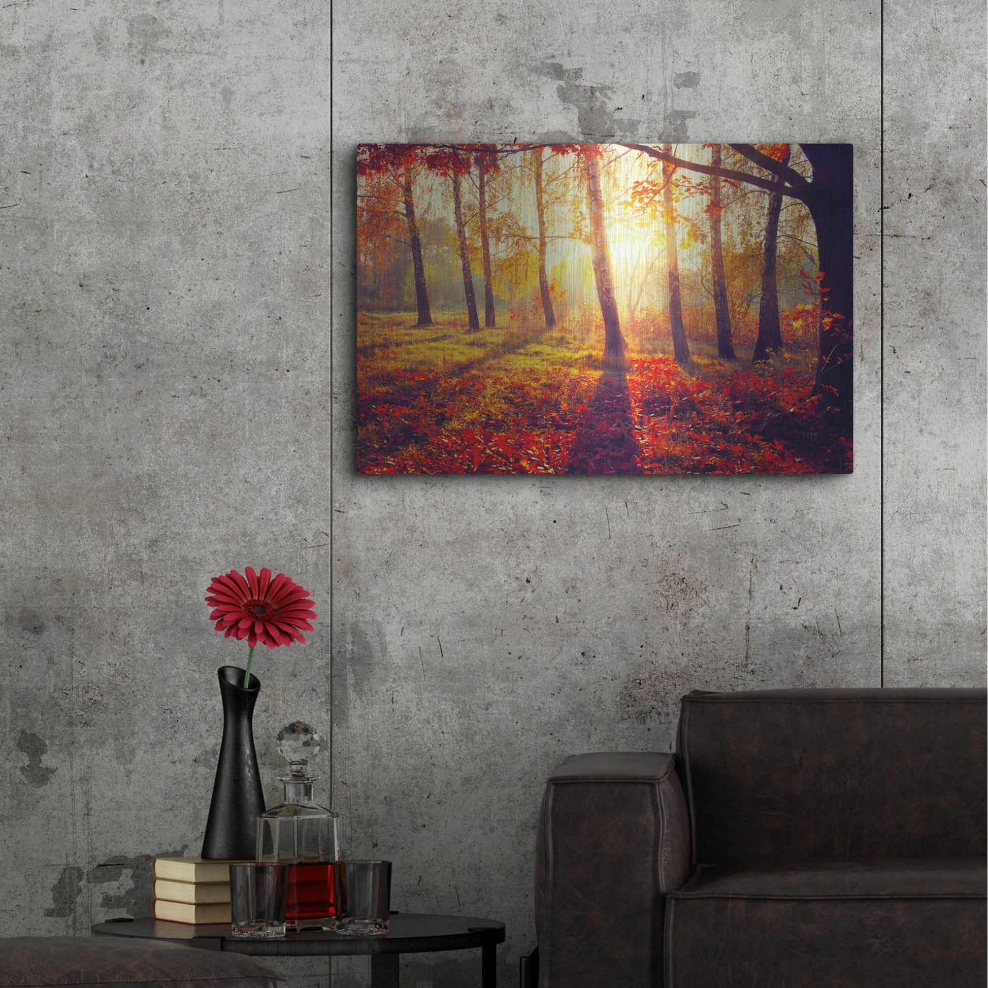 Luxe Metal Art 'Golden Afternoon' Metal Wall Art,36x24