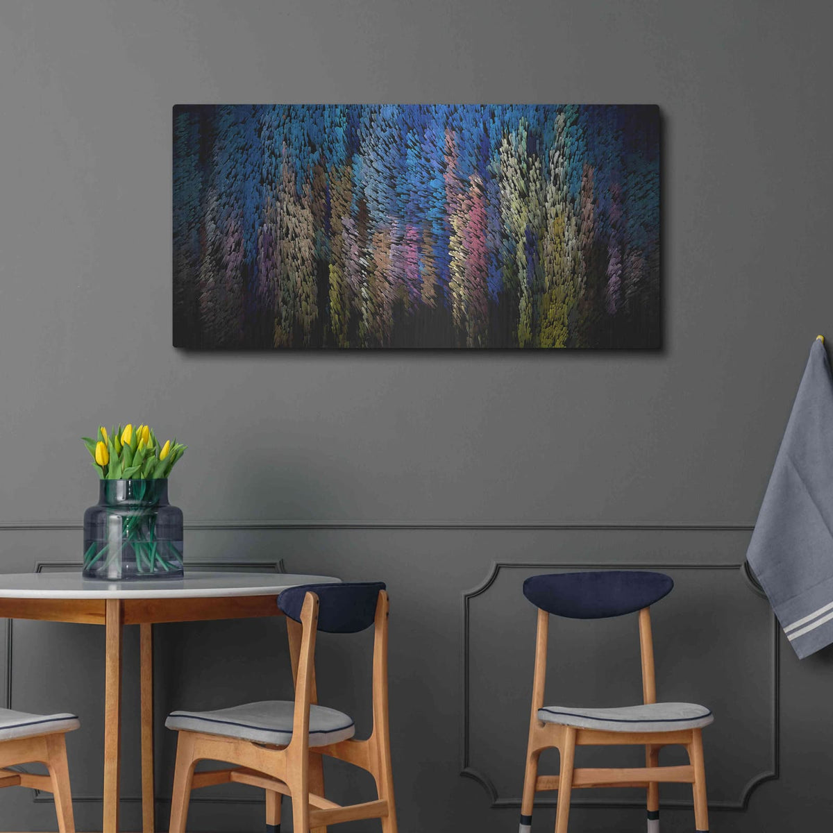 'City Brush 2' by David Manlove – Metal Wall Art, 48x24 room view