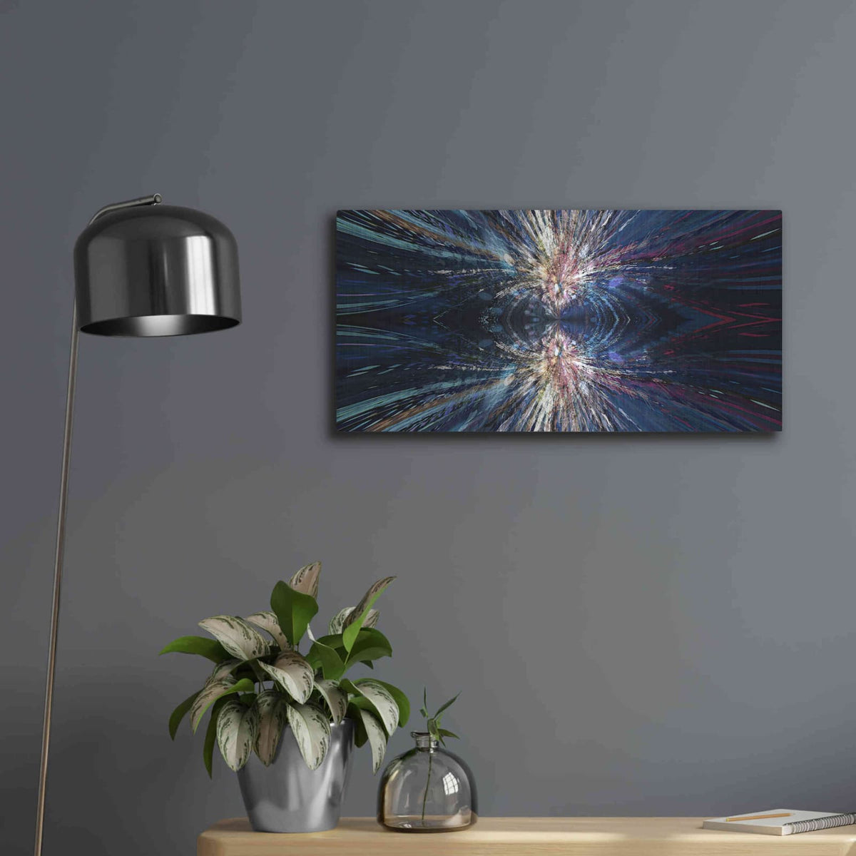'A Space Odyssey' by David Manlove – Metal Wall Art, 24x12 room view