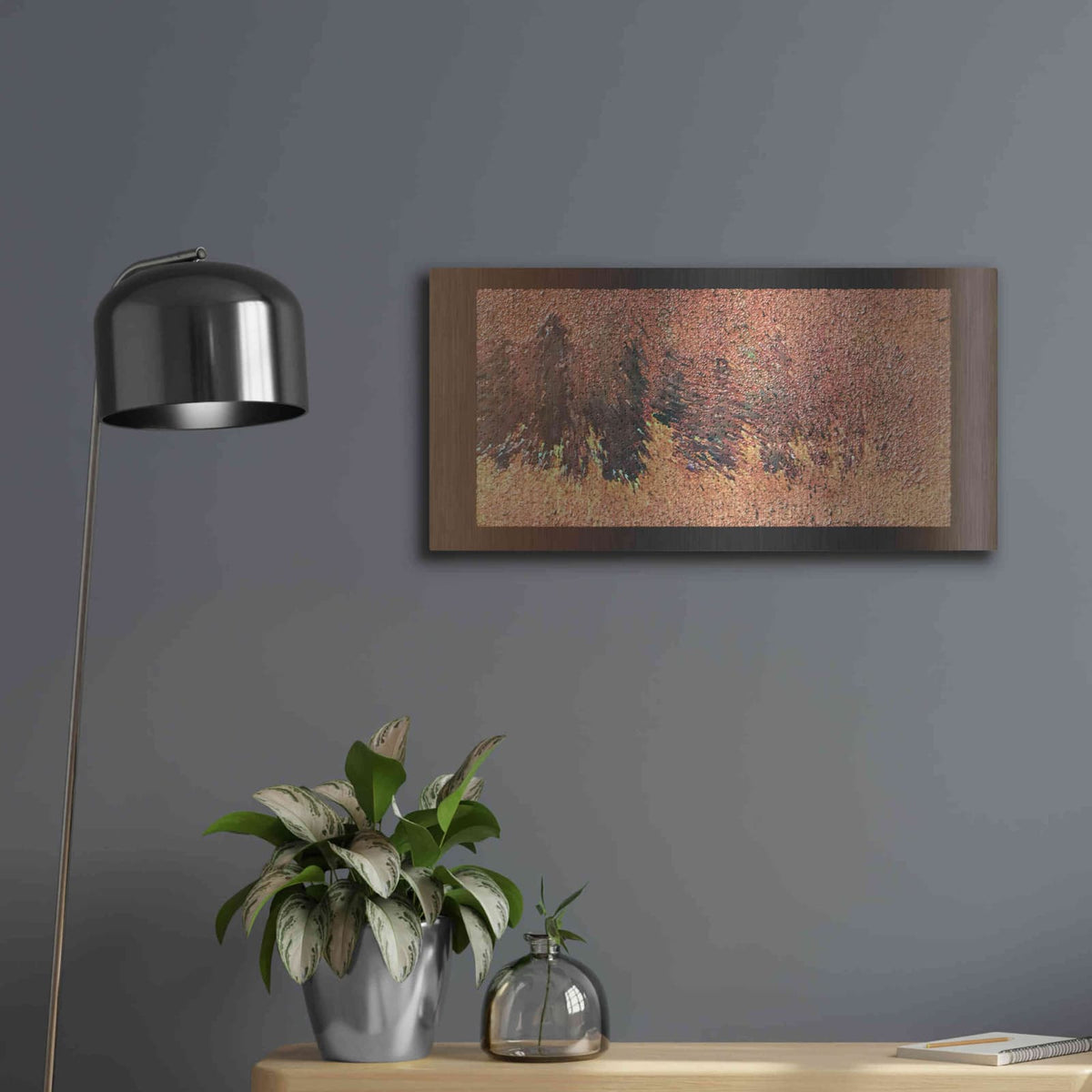 'Rust 2' by David Manlove – Metal Wall Art, 24x12 room view