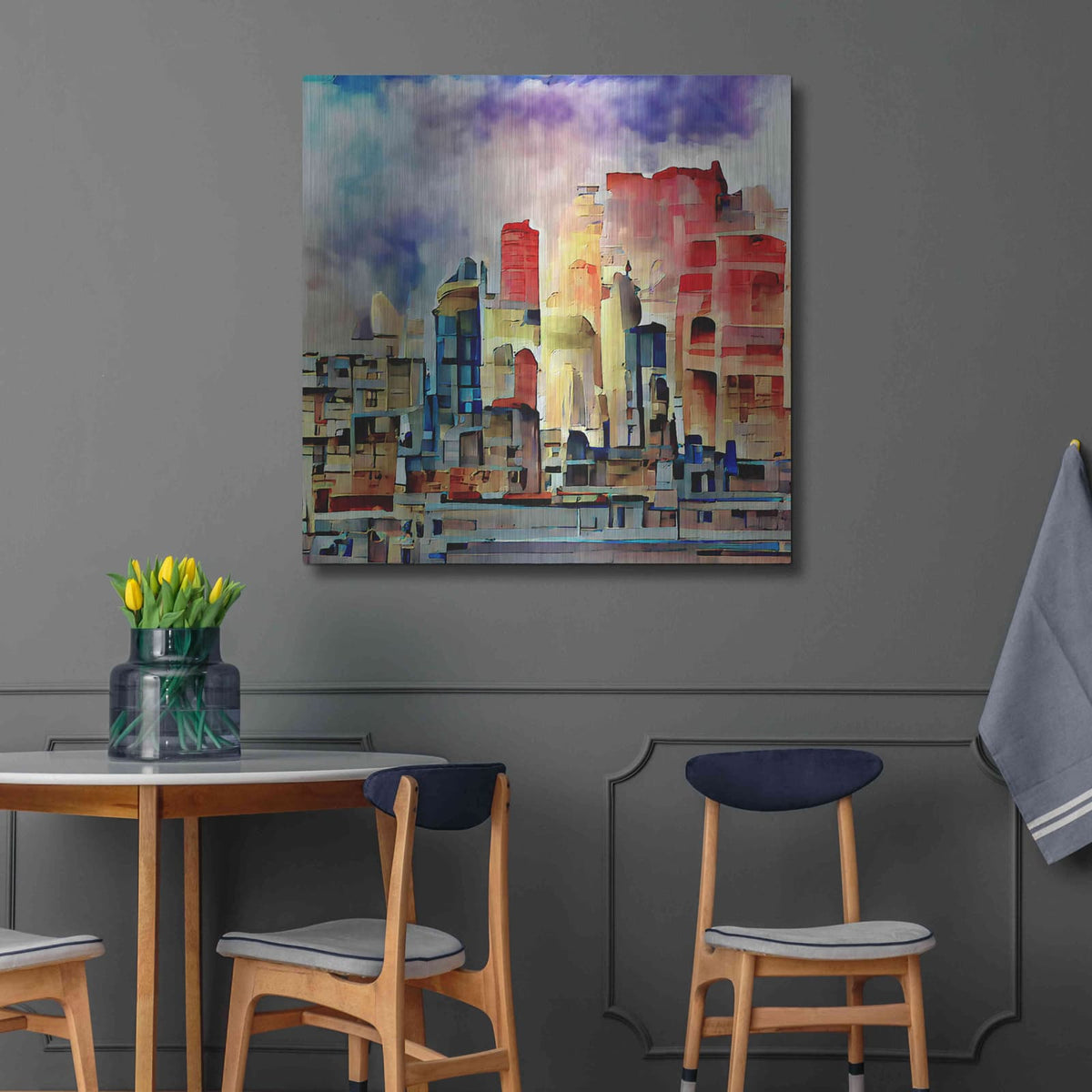 'Colorful Architecture 2' by David Manlove – Metal Wall Art, 36x36 room view