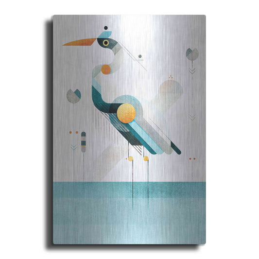 Luxe Metal Art 'Blue Heron' by Antony Squizzato, Metal Wall Art