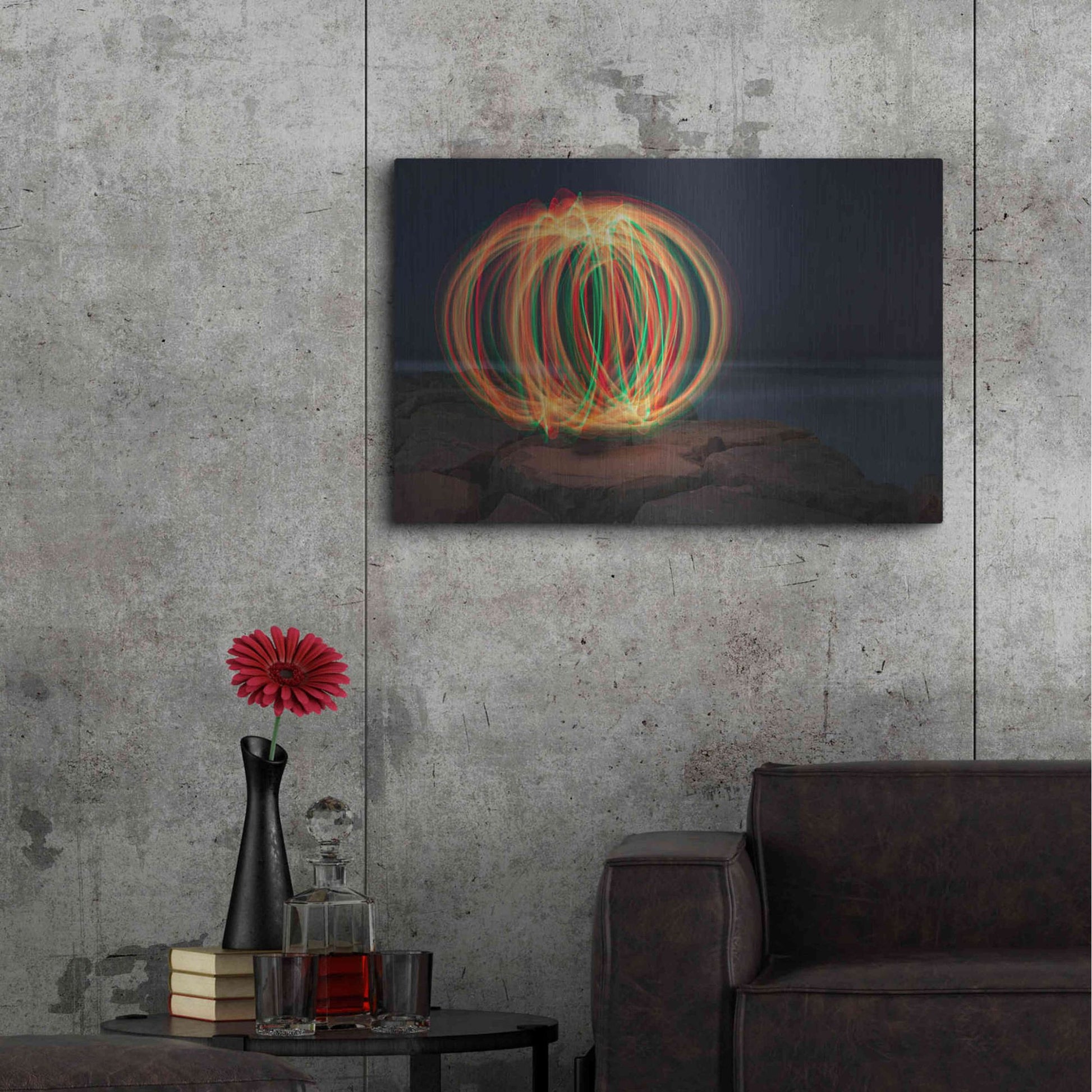 Luxe Metal Art 'Christmas Ball' by Chris Moyer, Metal Wall Art,36x24