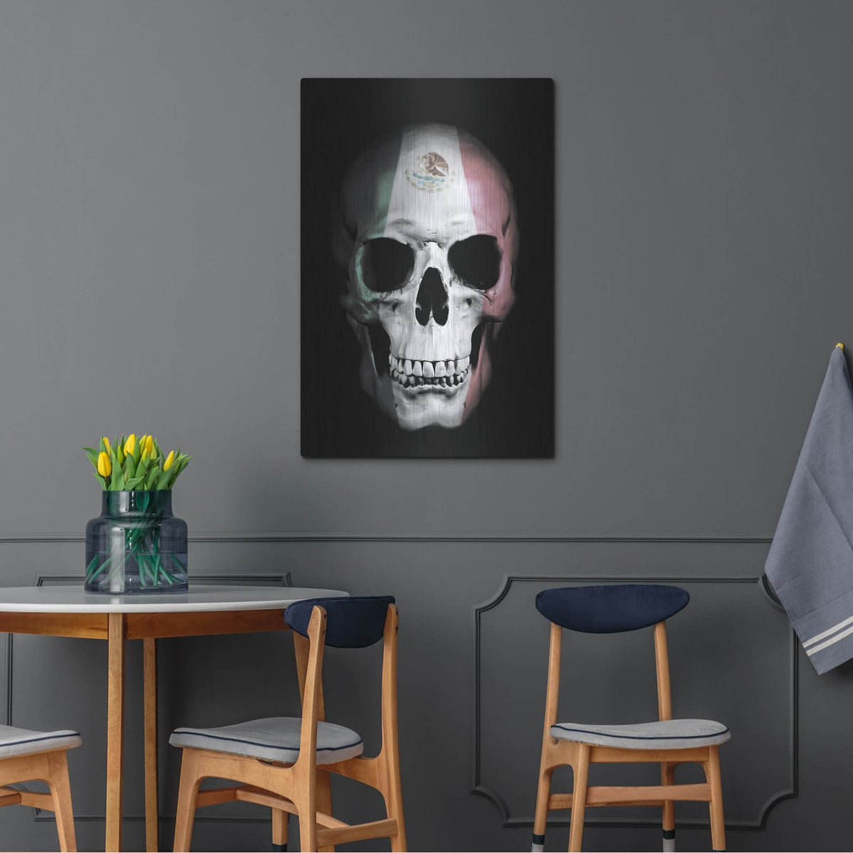 'Mexican Skull' by Nicklas Gustafsson – Metal Wall Art, 24x36 room view
