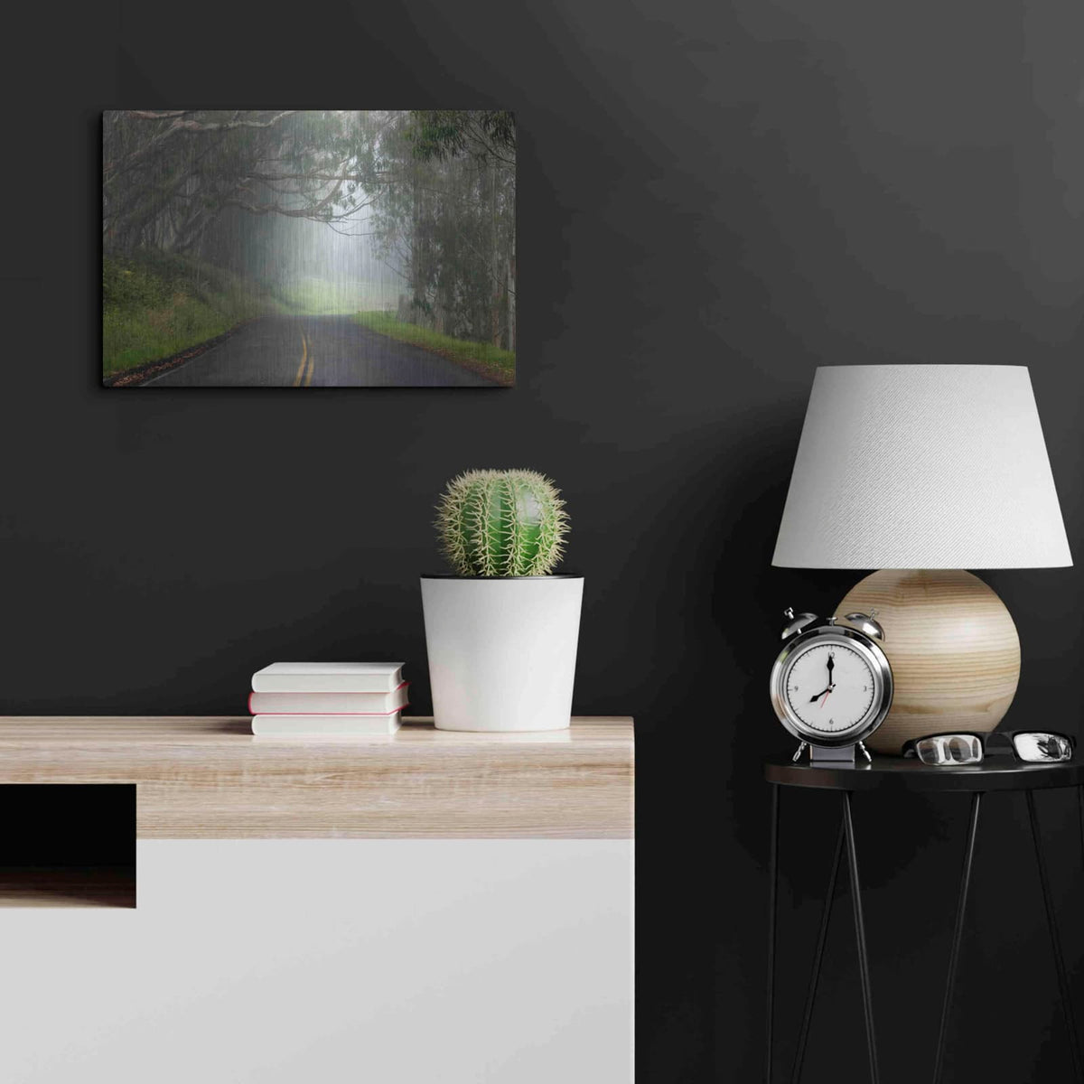 'Foggy Road near Dillon Beach' by Mike Jones – Metal Wall Art, 24x16 room view