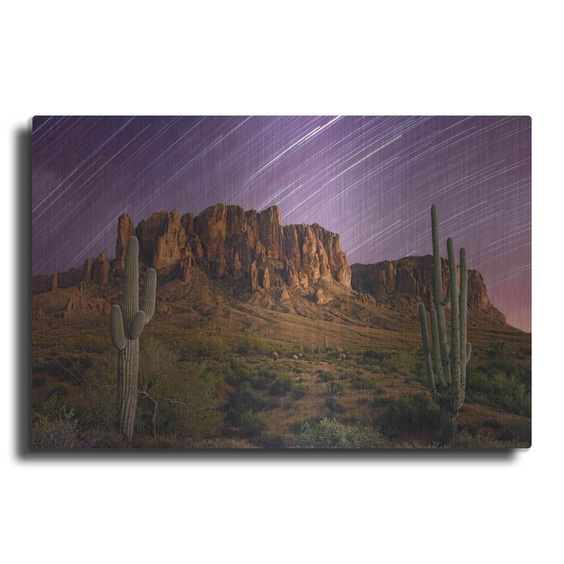 'Lost Dutchman Star Trails' by Mike Jones – Metal Wall Art