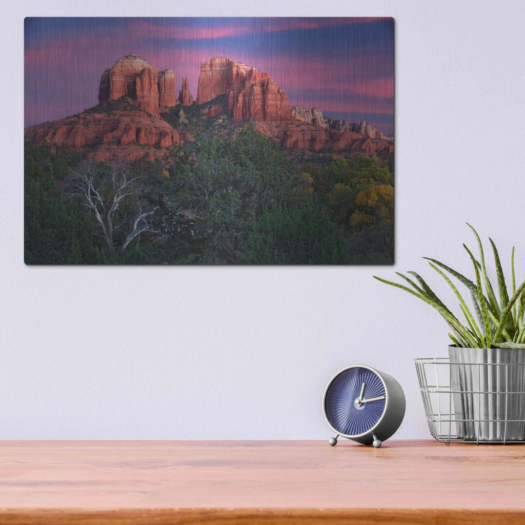 'Sedona Cathedral Rock Dusk' by Mike Jones – Metal Wall Art, 16x12 room view