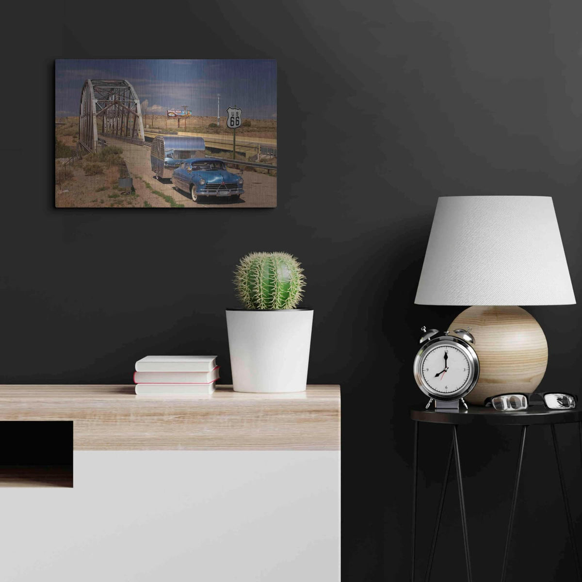 'Albaquerque Rt Rio Puerco Bridge' by Mike Jones – Metal Wall Art, 24x16 room view