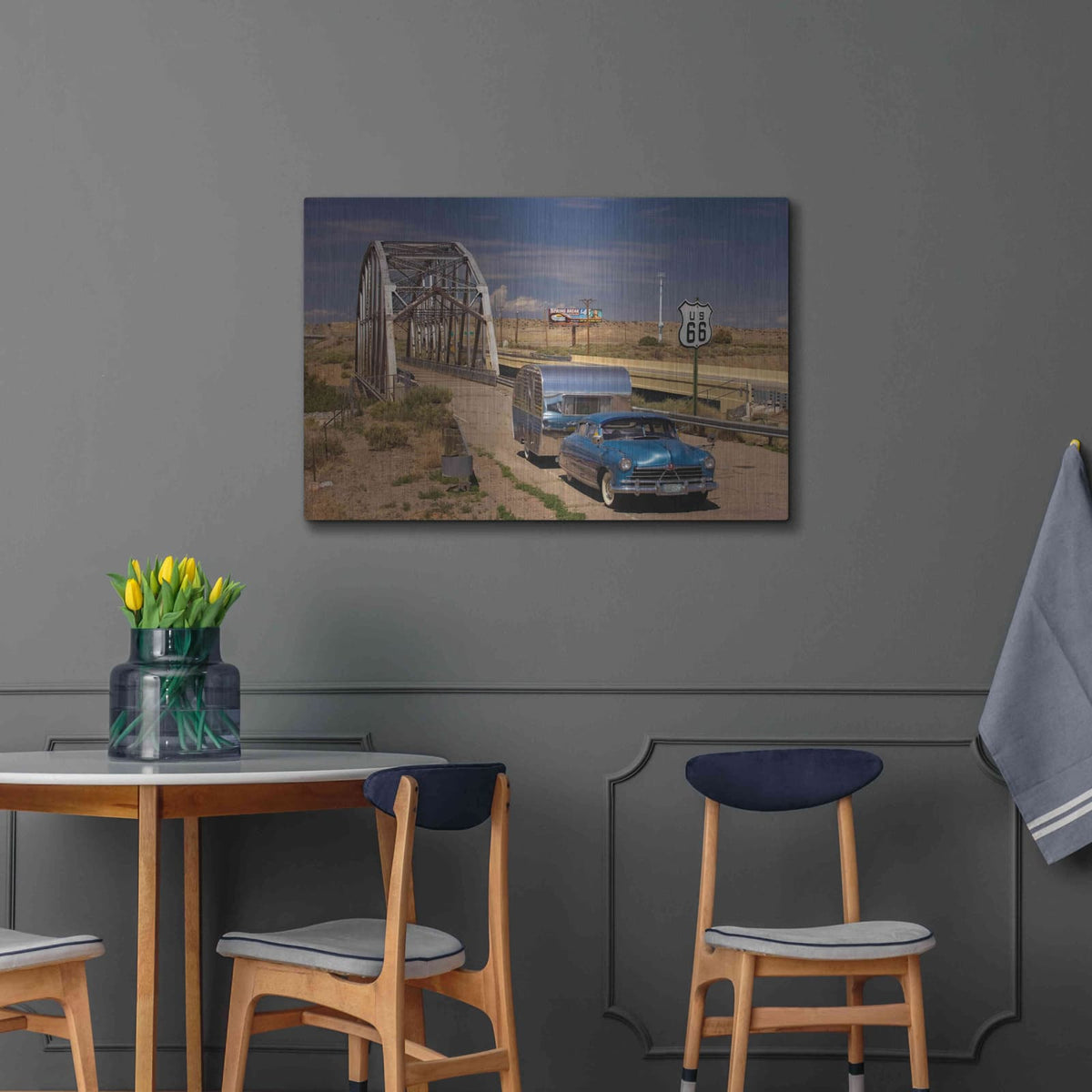 'Albaquerque Rt Rio Puerco Bridge' by Mike Jones – Metal Wall Art, 36x24 room view