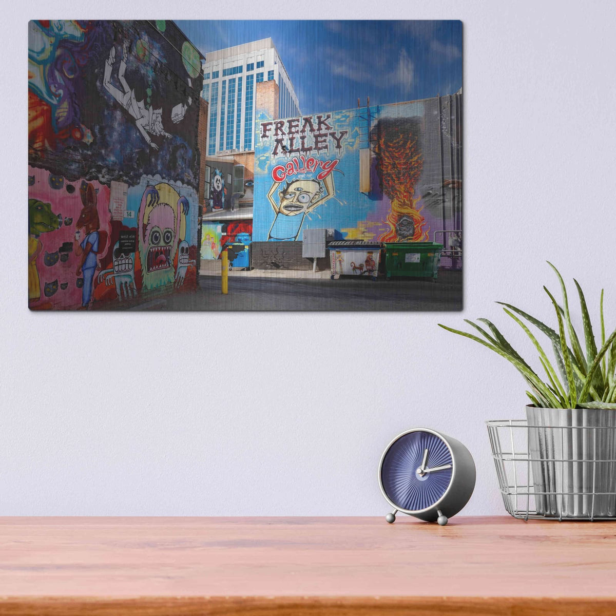 'Boise Freak Alley' by Mike Jones – Metal Wall Art, 16x12 room view