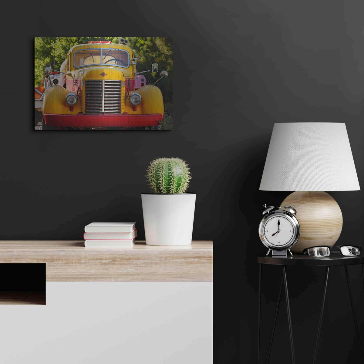 'Gold King Mine Yellow Truck' by Mike Jones – Metal Wall Art, 24x16 room view