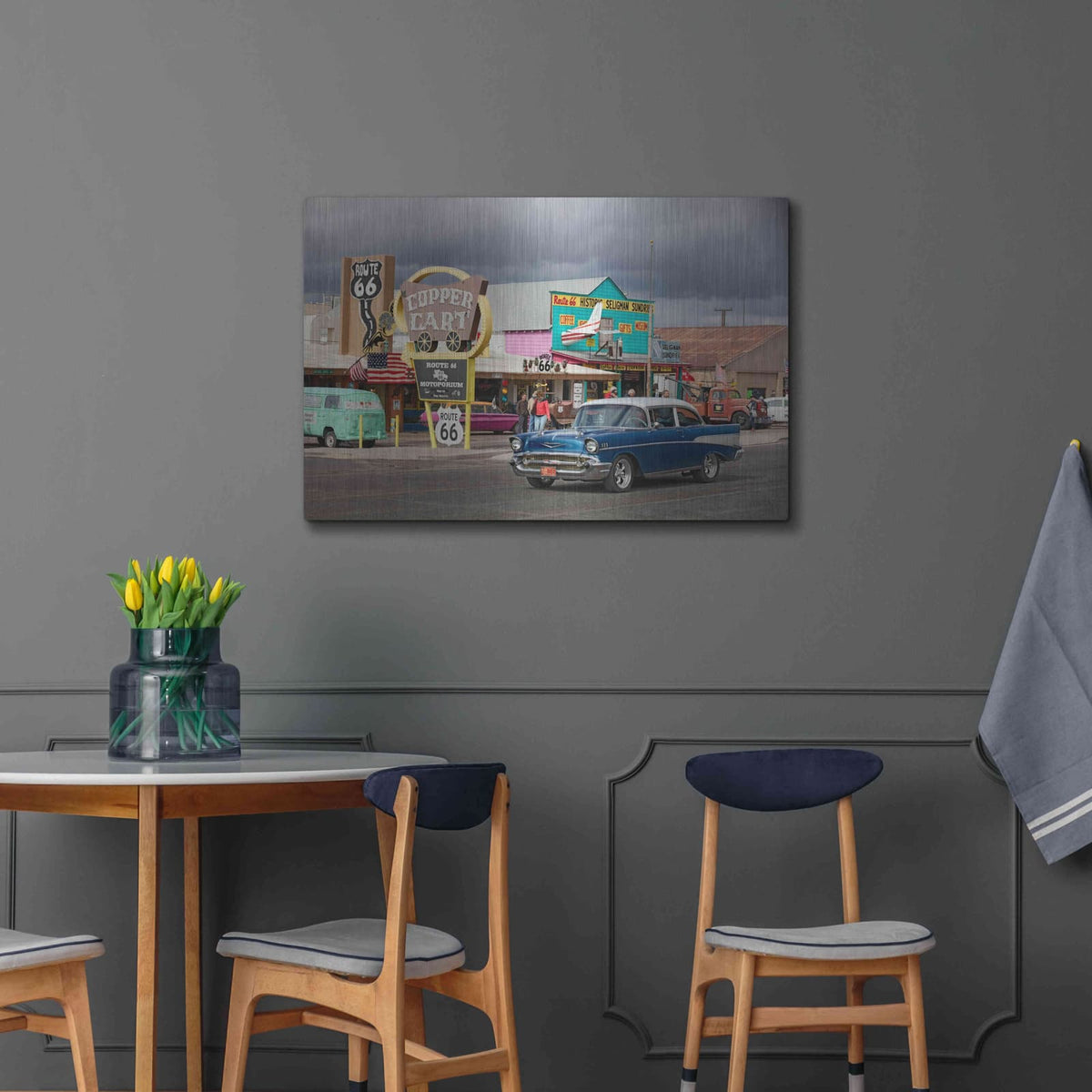 'Route 66 Fun Run Seligman' by Mike Jones – Metal Wall Art, 36x24 room view