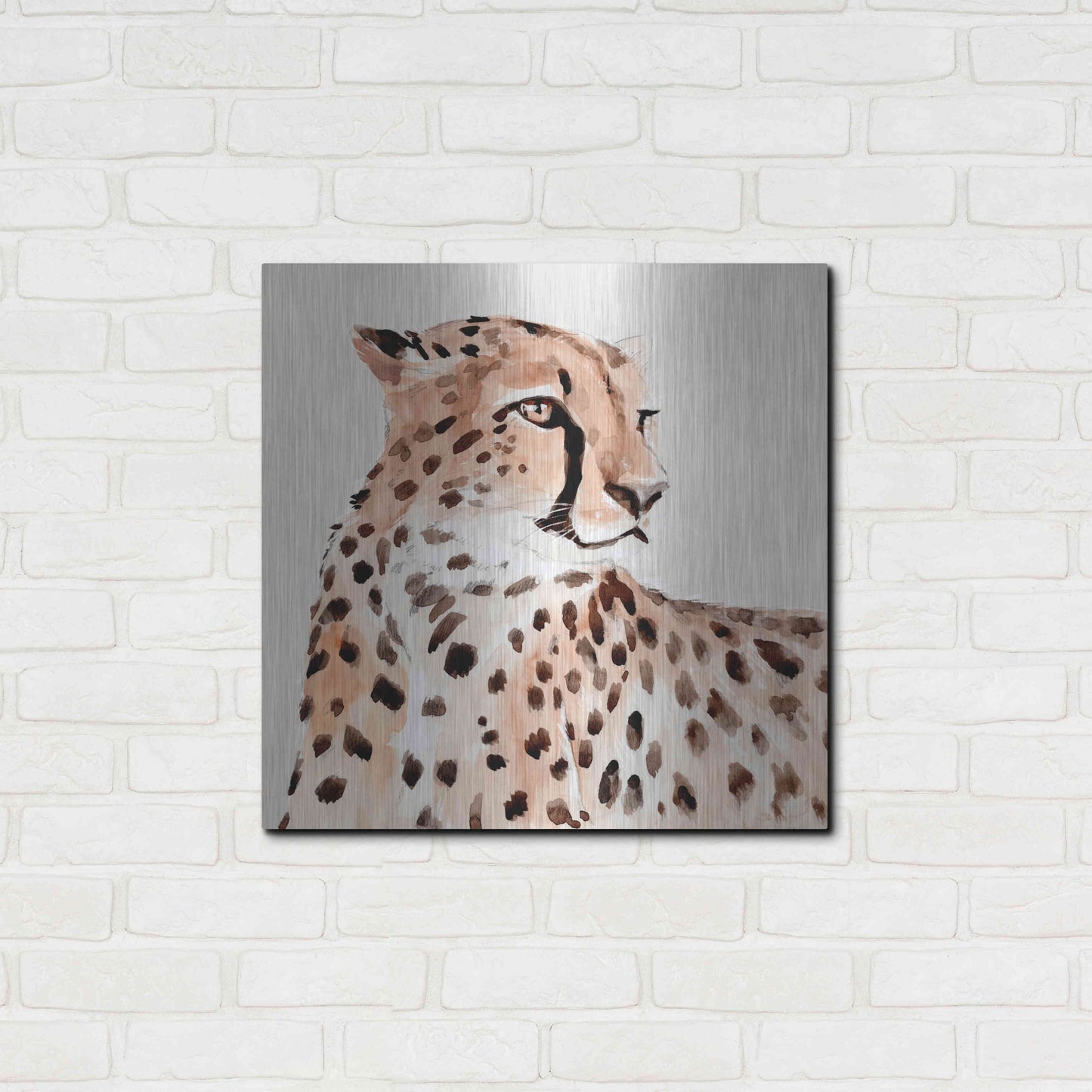 Luxe Metal Art 'Saharan Cheetah I' by Annie Warren, Metal Wall Art,24x24