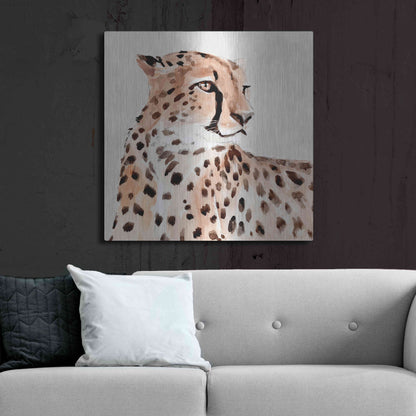 Luxe Metal Art 'Saharan Cheetah I' by Annie Warren, Metal Wall Art,36x36